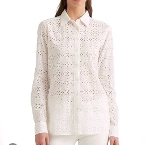 LAUREN RALPH LAUREN Eyelet Cotton Shirt